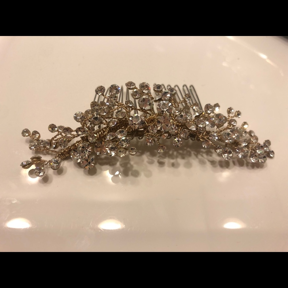 Gold wedding hair pin